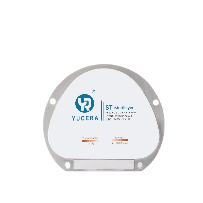 Yucera Multilayer Zirconium Blank ST Multilayer CAD CAM Ceramic Zirconia Block Dental Materials Dental Equipments Zirconia Disc