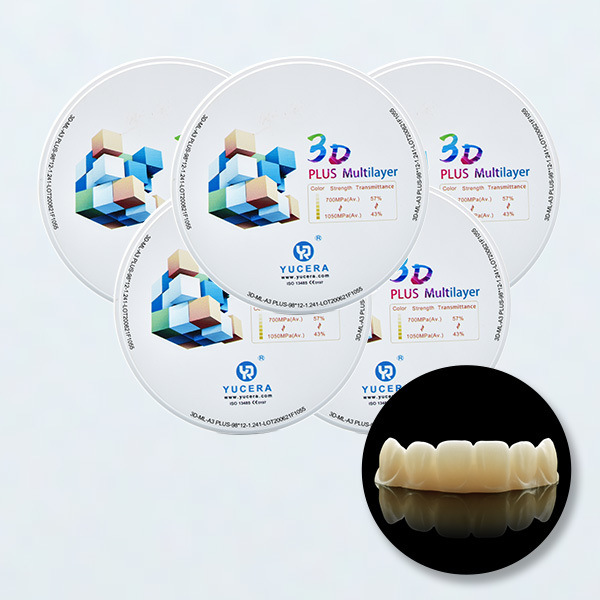 YUCERA 3D Plus Multilayer Dental Zirconia Block  NEW Printing 14mm Open System CAD CAM for Zirconia Crowns
