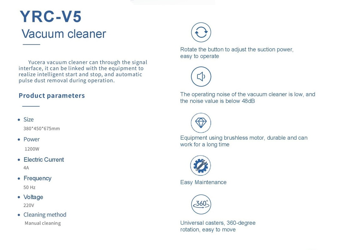 Yucera YRC-V5 バキュームクリーナー Cad Cam 装置、クリーニングミリングマシン用集塵機