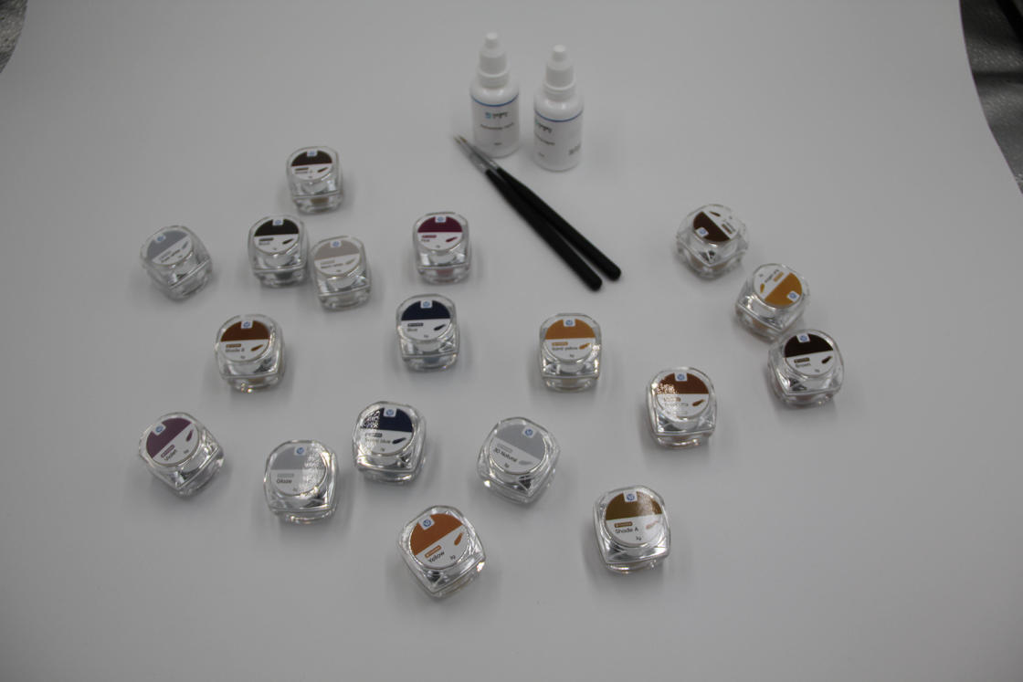 Yucera Dental Lab Essentials18-Color Ceramic Zirconia Staining & Glazing Kit for Customized Teeth