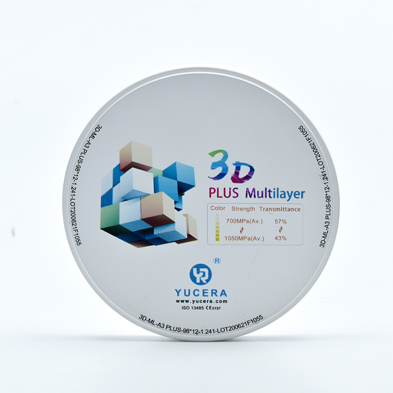 歯科用ジルコニアブロック YUCERA 3D Posterior Bridge Material | 1200MPa強度 & 45%光透過率