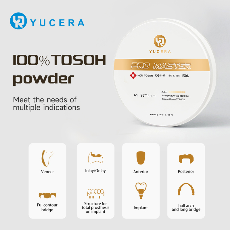 Yucera Pro Master Efficient Zirconia Blocks - Time and Cost - Saving in Dental Work
