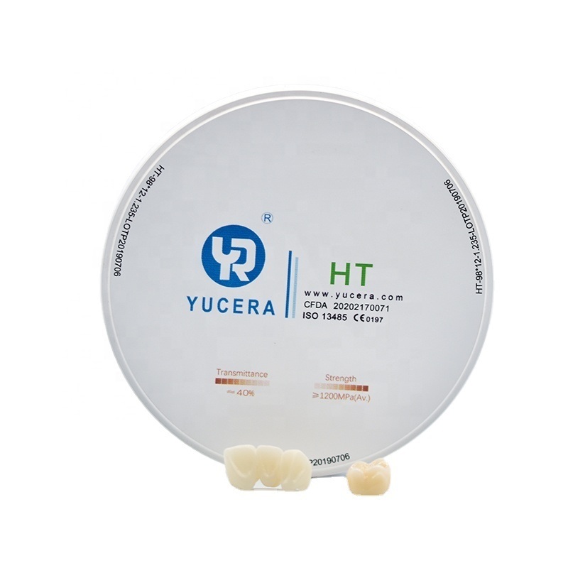 Yucera HT ホワイト 98mm 歯科用ジルコニアブロック - 精密 - 優れた歯科修復のために作られました