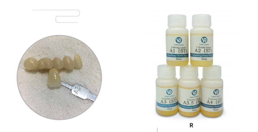 HT A1 A2 Zirconia Coloring Liquid White Dental Ceramic Dyeing Solution